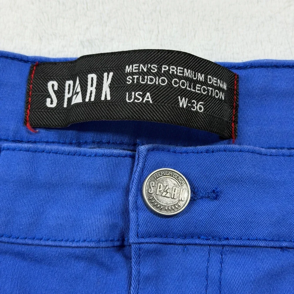 Spark Denim Shorts Mens W-36 Royal Blue Excellent Studio Collection USA Made